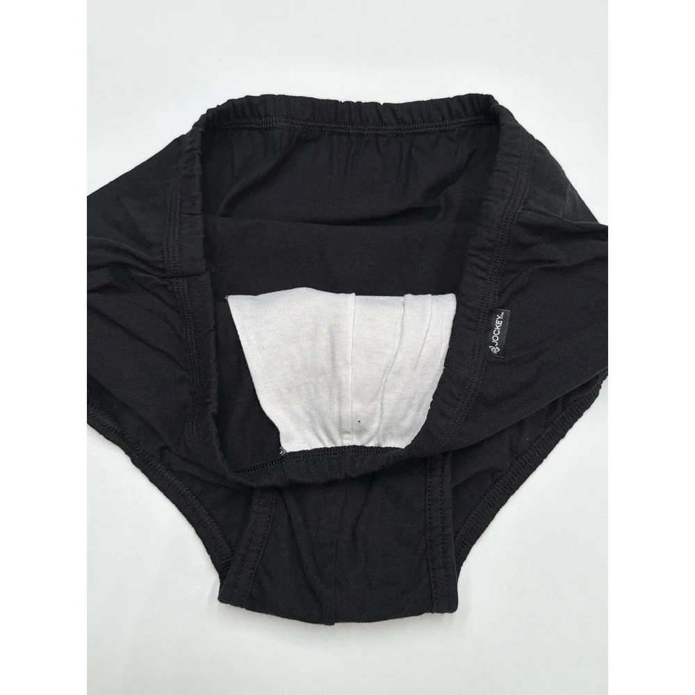 Jockey Elance‎ 2 Poco Briefs Black Mens Size XL Combed Cotton Comfort Pouch